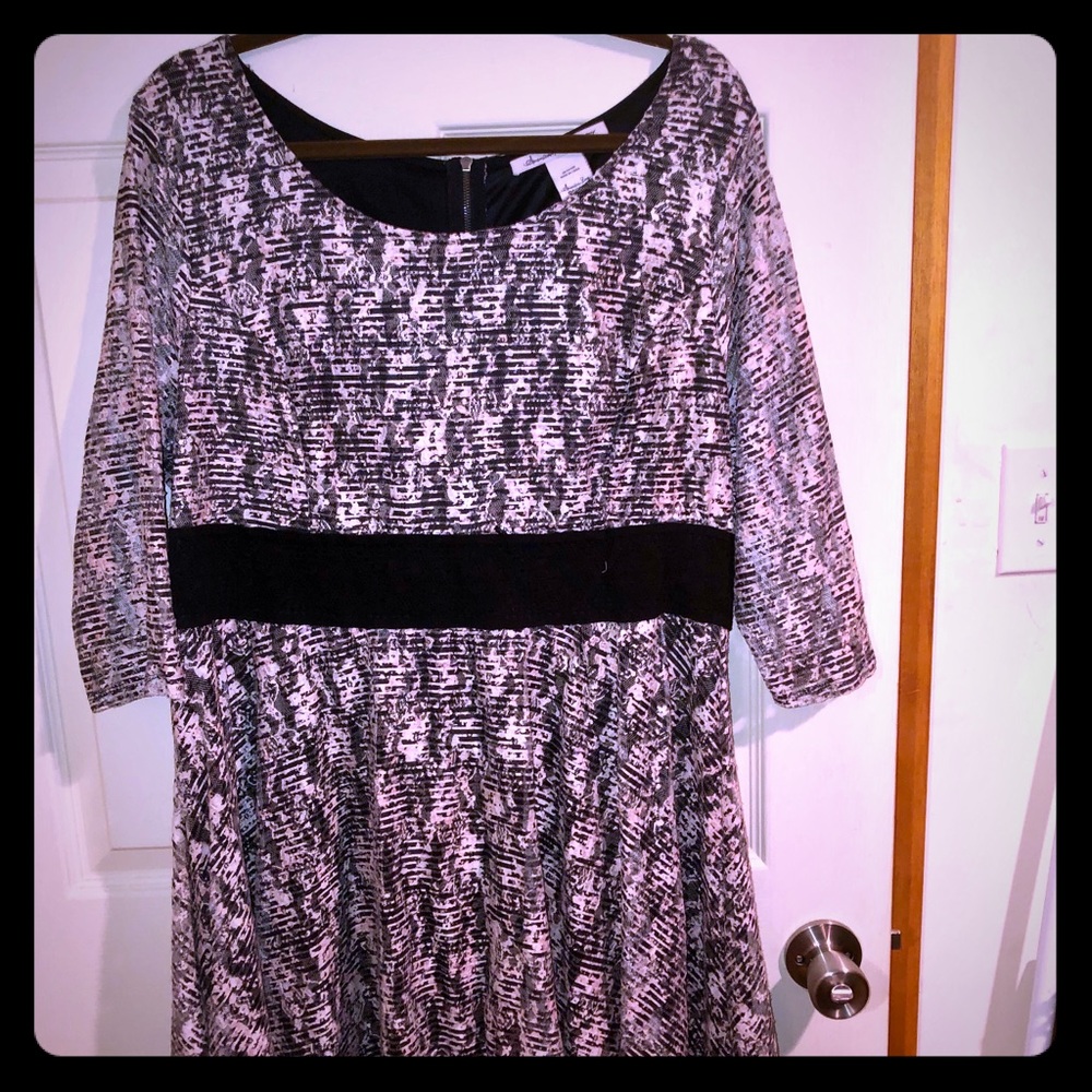 Black & pink floral lace dress